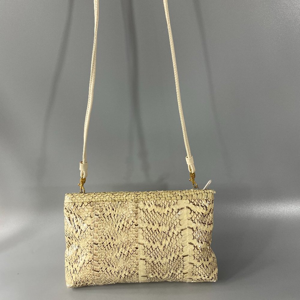 Jennifer Moore Vintage Genuine Yellow Snake Skin Small Crossbody Purse/Bag